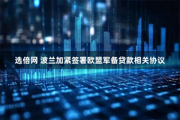 选倍网 波兰加紧签署欧盟军备贷款相关协议